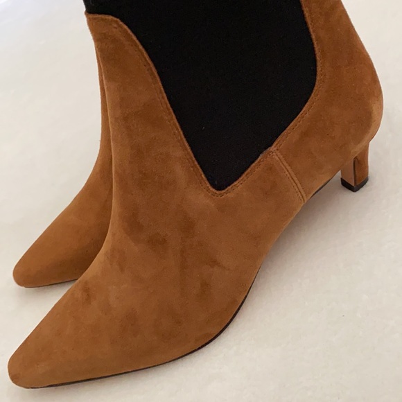 J. Crew | 2023 Stevie Pull-On Boots Suede Rich Toffee/Black BT870 (7.5) - Picture 7 of 13